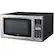 Front. Oster - 1.3 Cu. Ft. Mid-Size Microwave - Black/stainless steel.