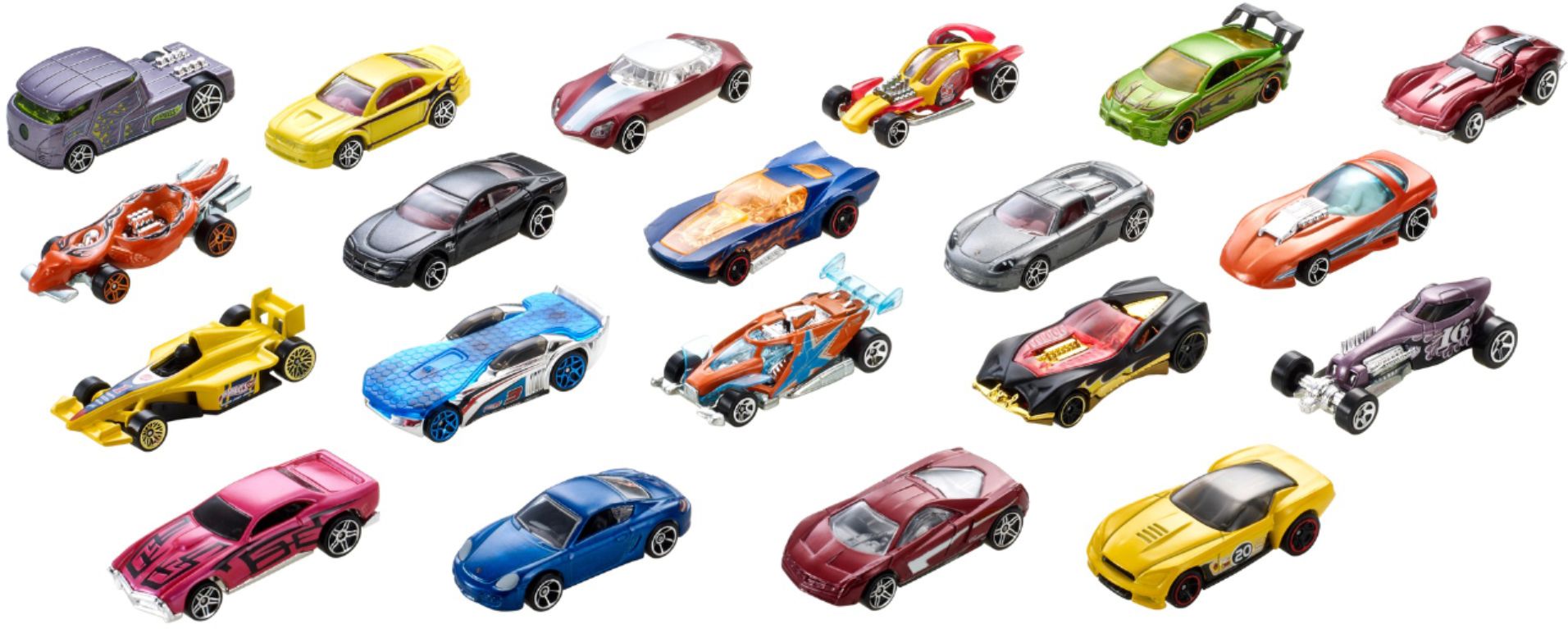 Angle View: Hot Wheels Set of 20 Toy Sports & Race Cars in 1:64 Scale, Collectible Vehicles (Styles May Vary)