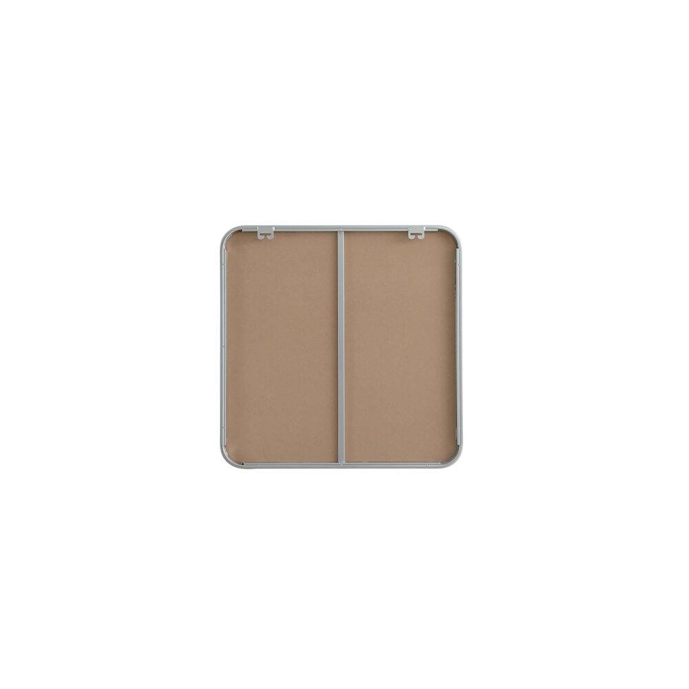 Angle. Elegant Decor - Contour Metal Square Mirror 24x24 in Silver - Silver.