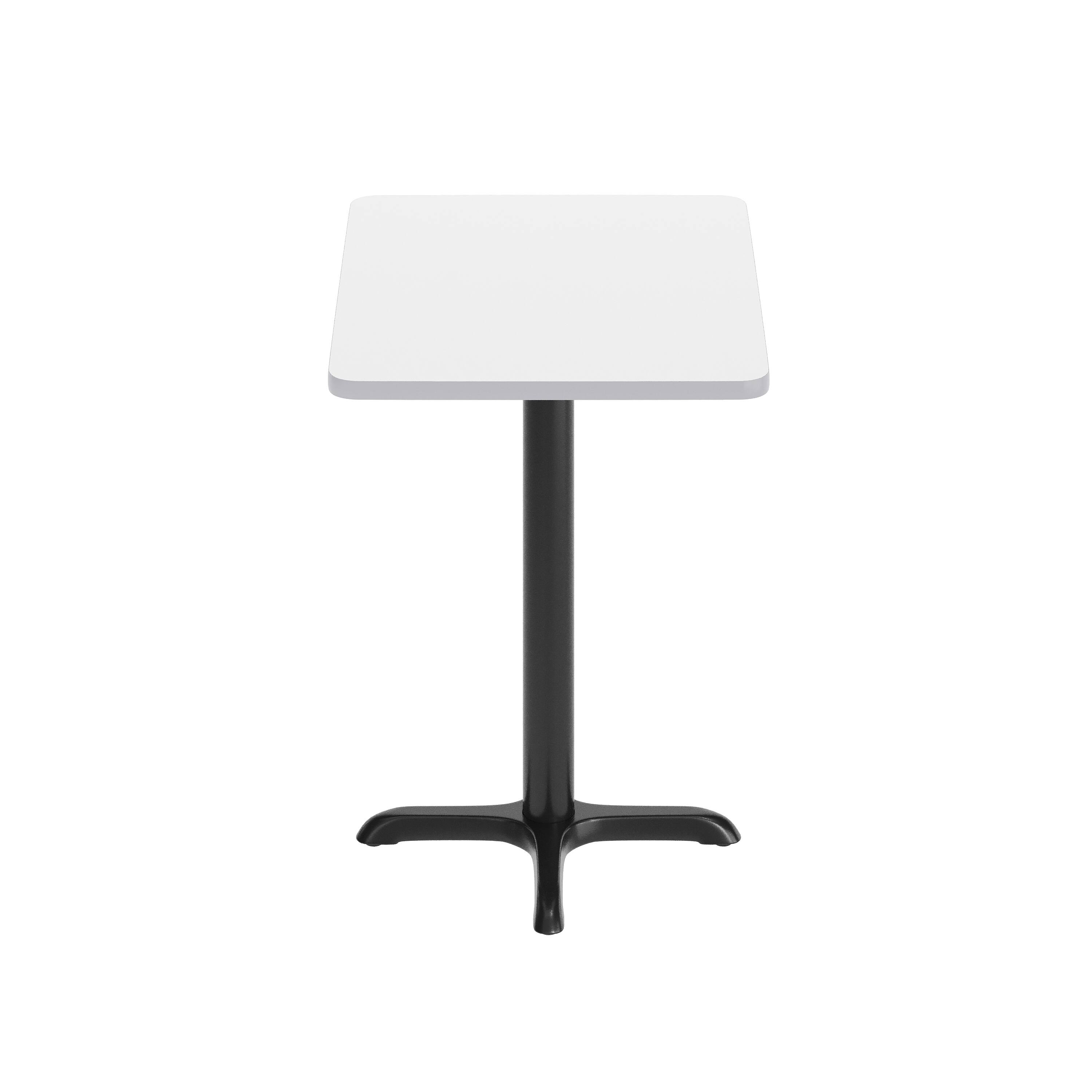 Left. Flash Furniture - Graniss 24'' x 30'' White Rectangular Laminate Table Top with Black 22 x 22 "X" Style Table Height Base - White.