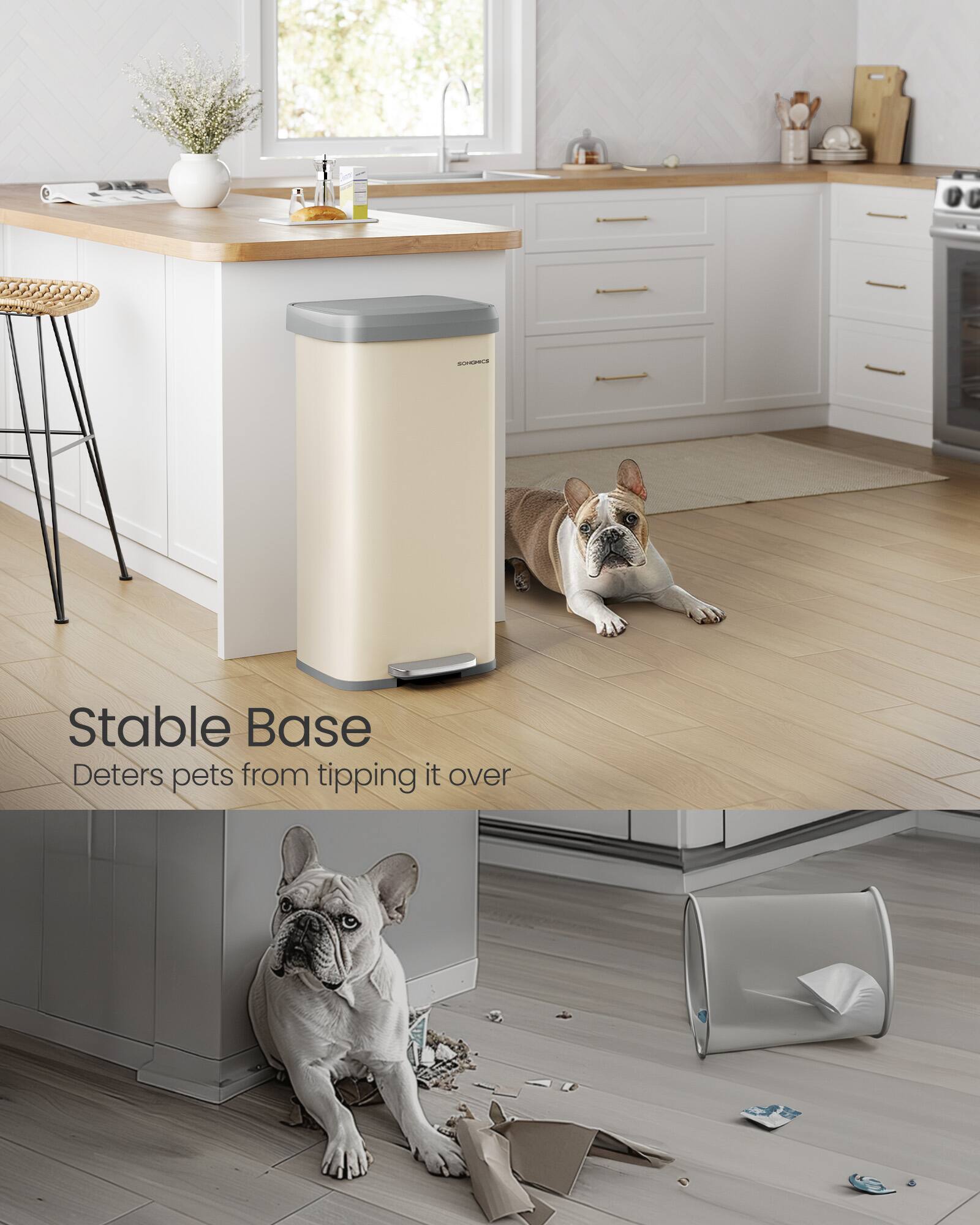 Stable Base  
Deters pets from tipping it over