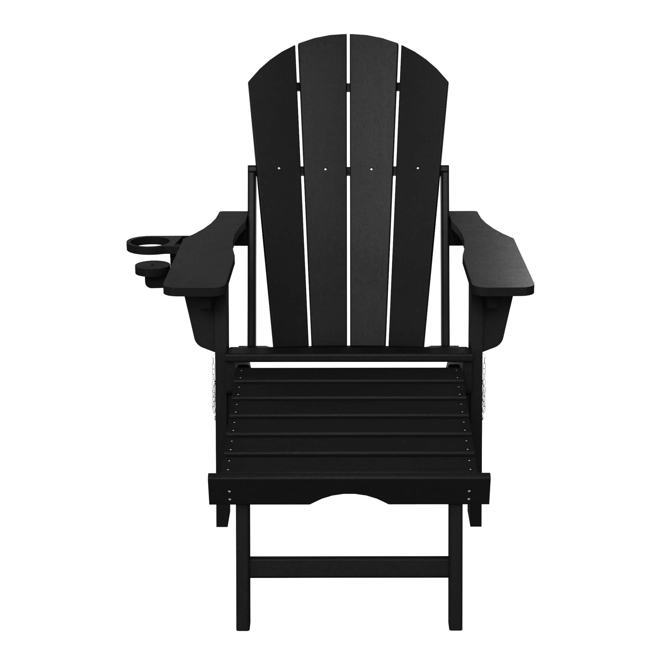 WestinTrends - Malibu Folding Adjustable Adirondack Chair with Retractable Ottoman and Cup Holder - Black price history on PriceWatchPro