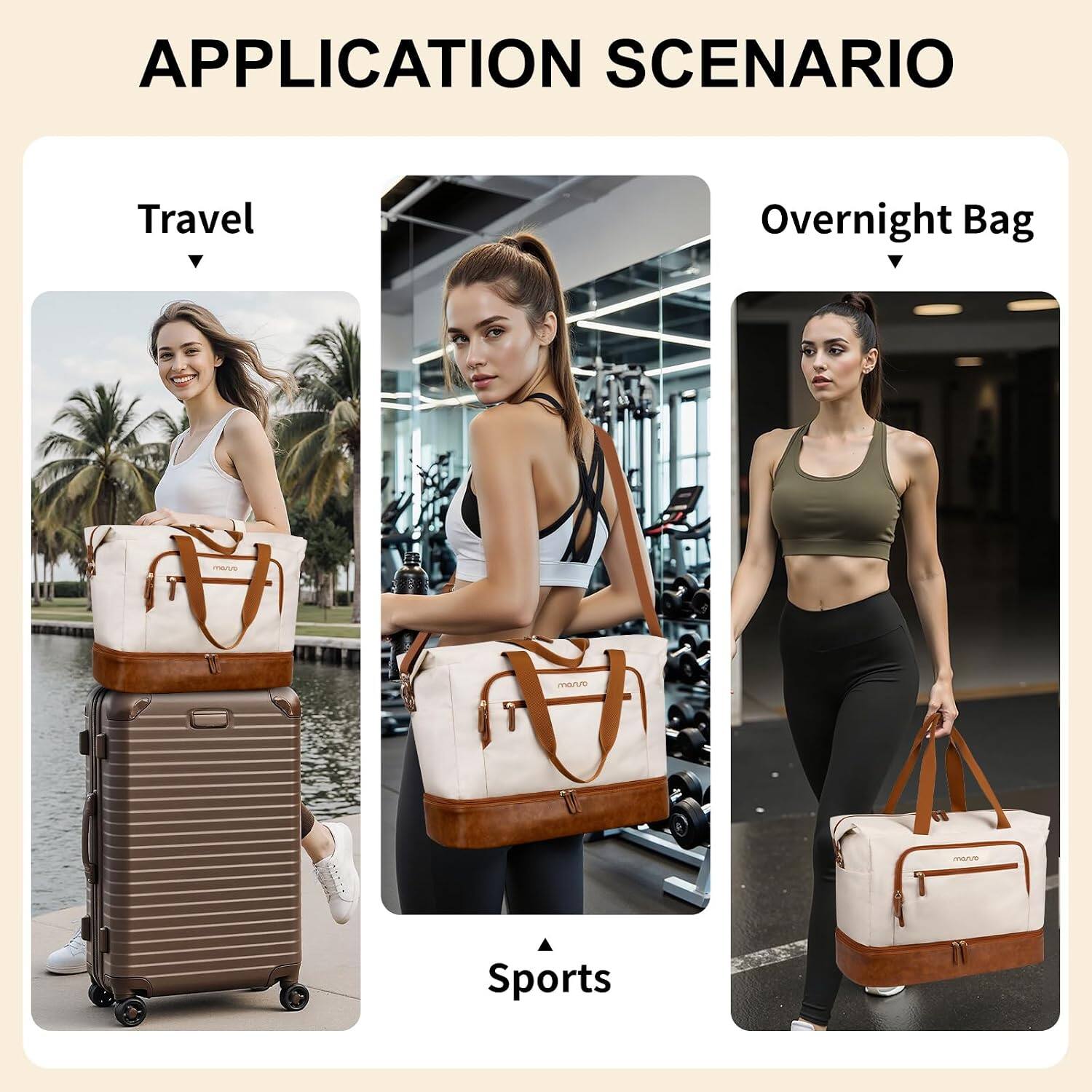 APPLICATION SCENARIO

Travel  
Overnight Bag  
Sports