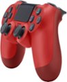 Left. Sony - DualShock 4 Wireless Controller for Sony PlayStation 4 - Magma (red).