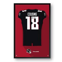 Sporticulture - Kirk Cousins Atlanta Falcons Framed 27" x 39" Jersey Art Print - Multicolor