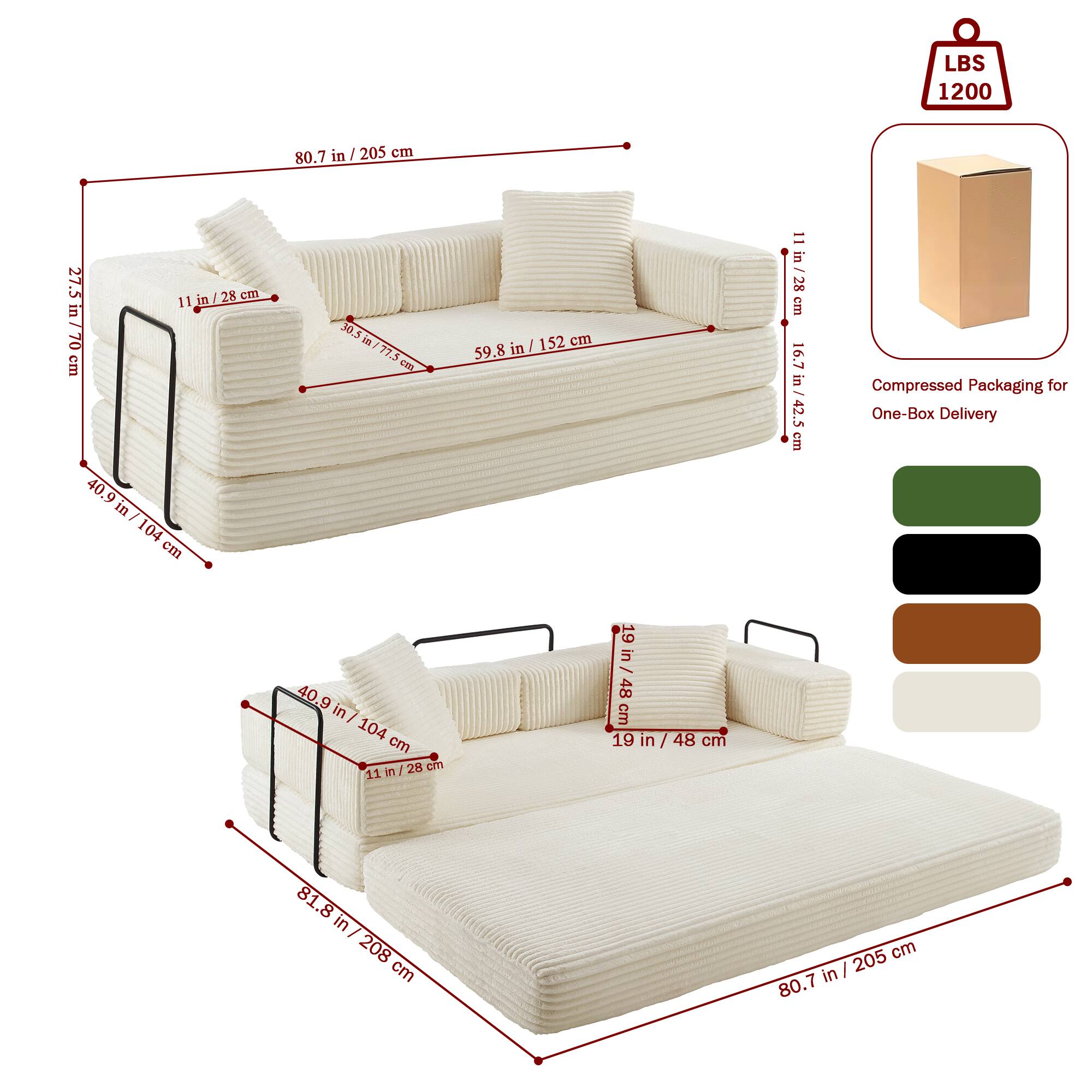 LBS 1200  
80.7 in / 205 cm  
27.5 in / 70 cm  
28 cm / 11 in  
27.5 in / 70 cm  
40.9 in / 104 cm  
30.5 in / 77.5 cm  
59.8 in / 152 cm  
16.7 in / 42.5 cm  
16.7 in / 42.5 cm  
81.8 in / 208 cm  
19 in / 48 cm  
Compressed Packaging for One-Box Delivery