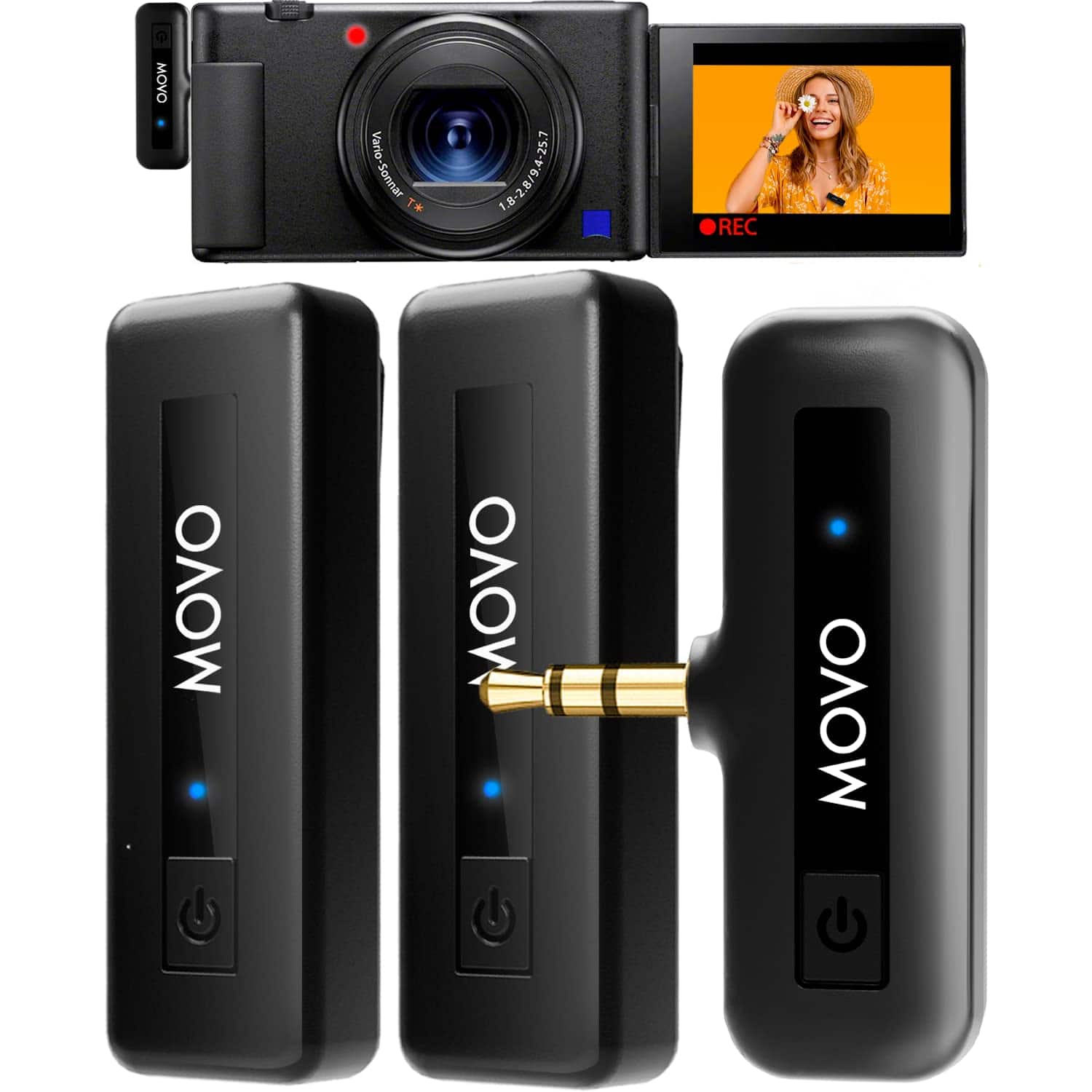MOVO - Wireless Mini Duo 2.4GHz Dual Wireless Lavalier Microphone for DSLR and Mirrorless Cameras