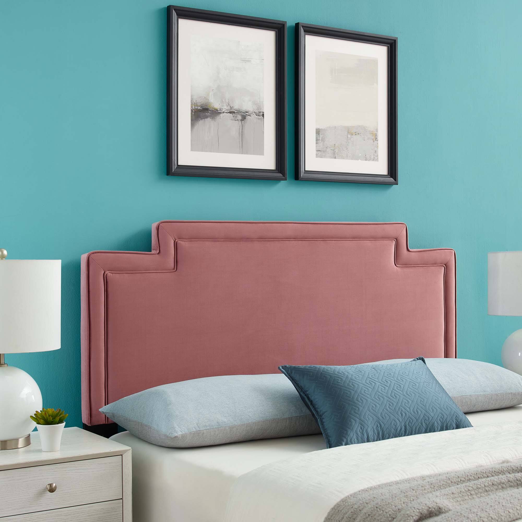 Alt View 2. Modway - Transfix Performance Velvet King/California King Headboard by Modway - Dusty Rose.