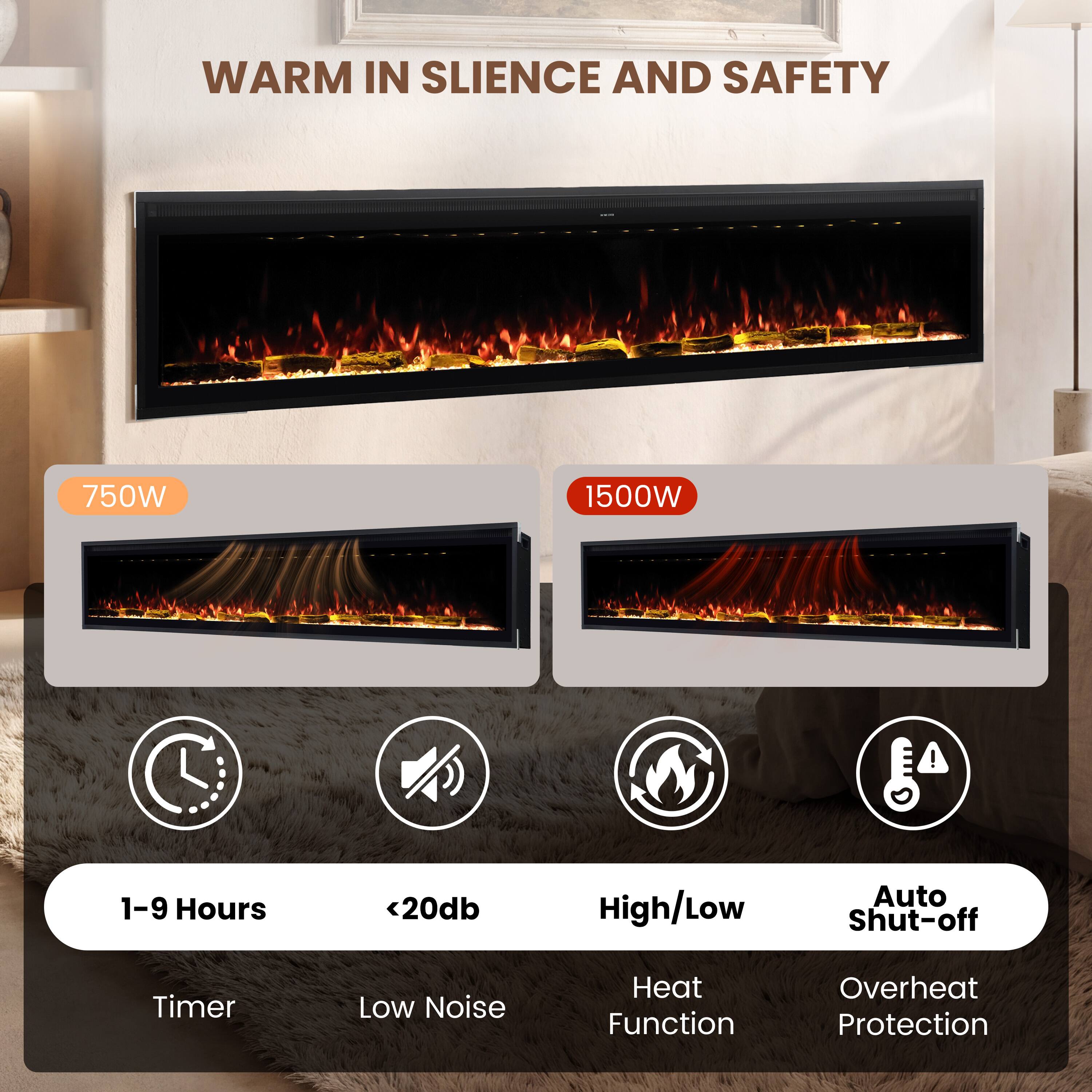 WARM IN SILENCE AND SAFETY

750W
1500W

1-9 Hours
<20db
High/Low
Auto Shut-off
Timer
Low Noise
Heat Function
Overheat Protection