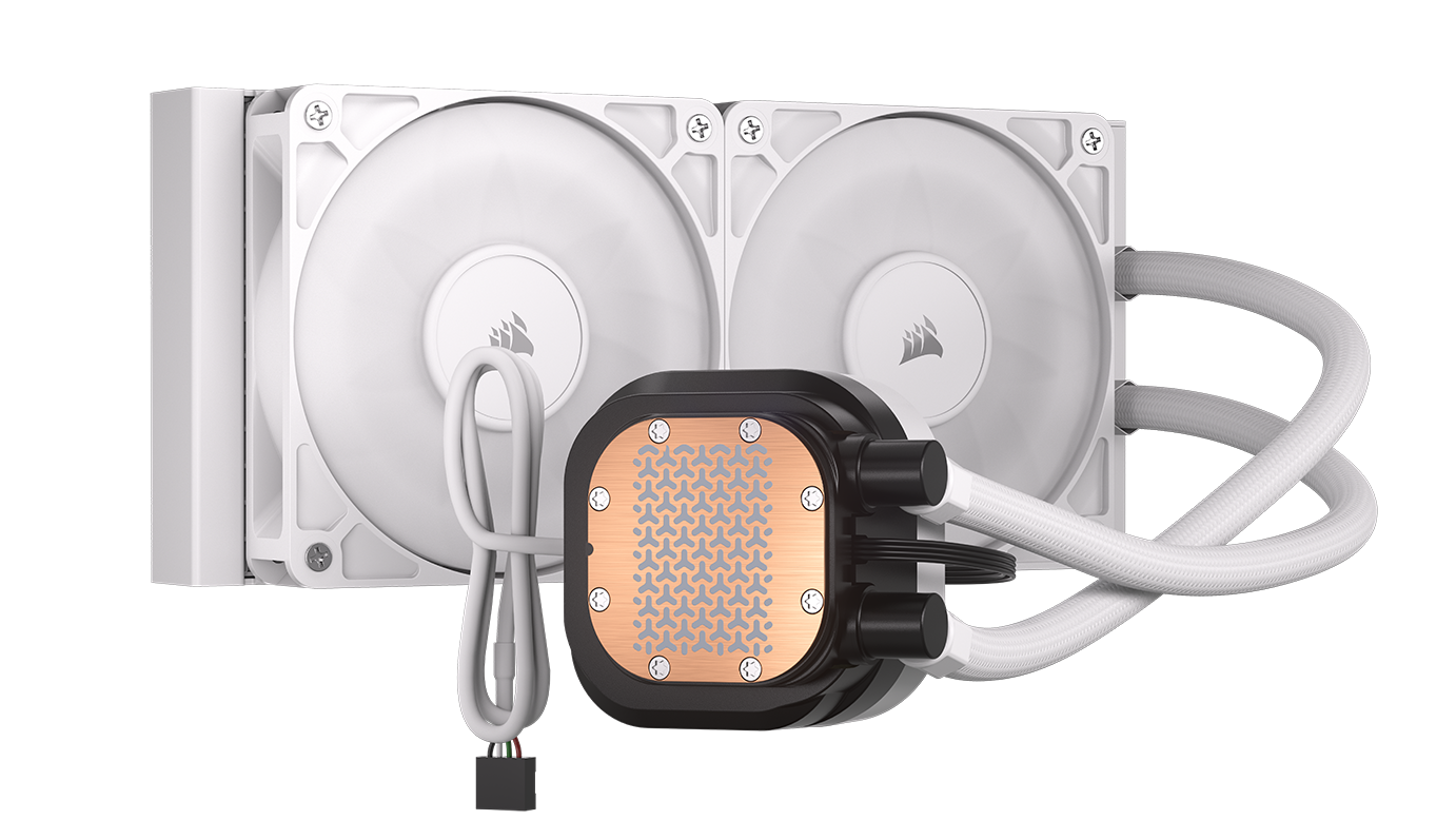 Alt View 10. CORSAIR - NAUTILUS 240 RS LCD Liquid CPU Cooler - White.