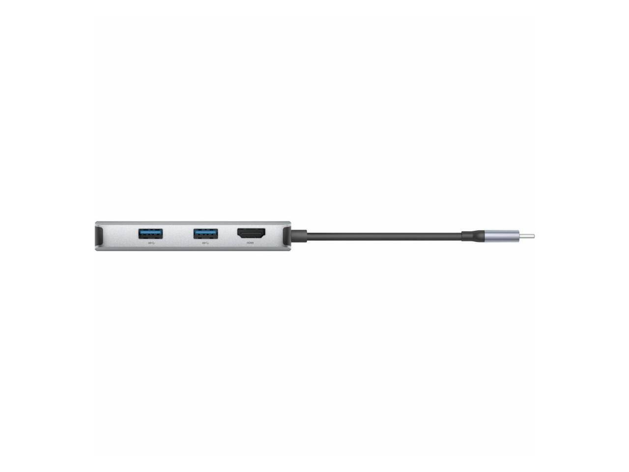 Alt View 3. Belkin - Belkin 5-Port USB-C Hub - 2xUSB-A, 4K HDMI, SD/MicroSD Readers, 5Gbps - Grey.