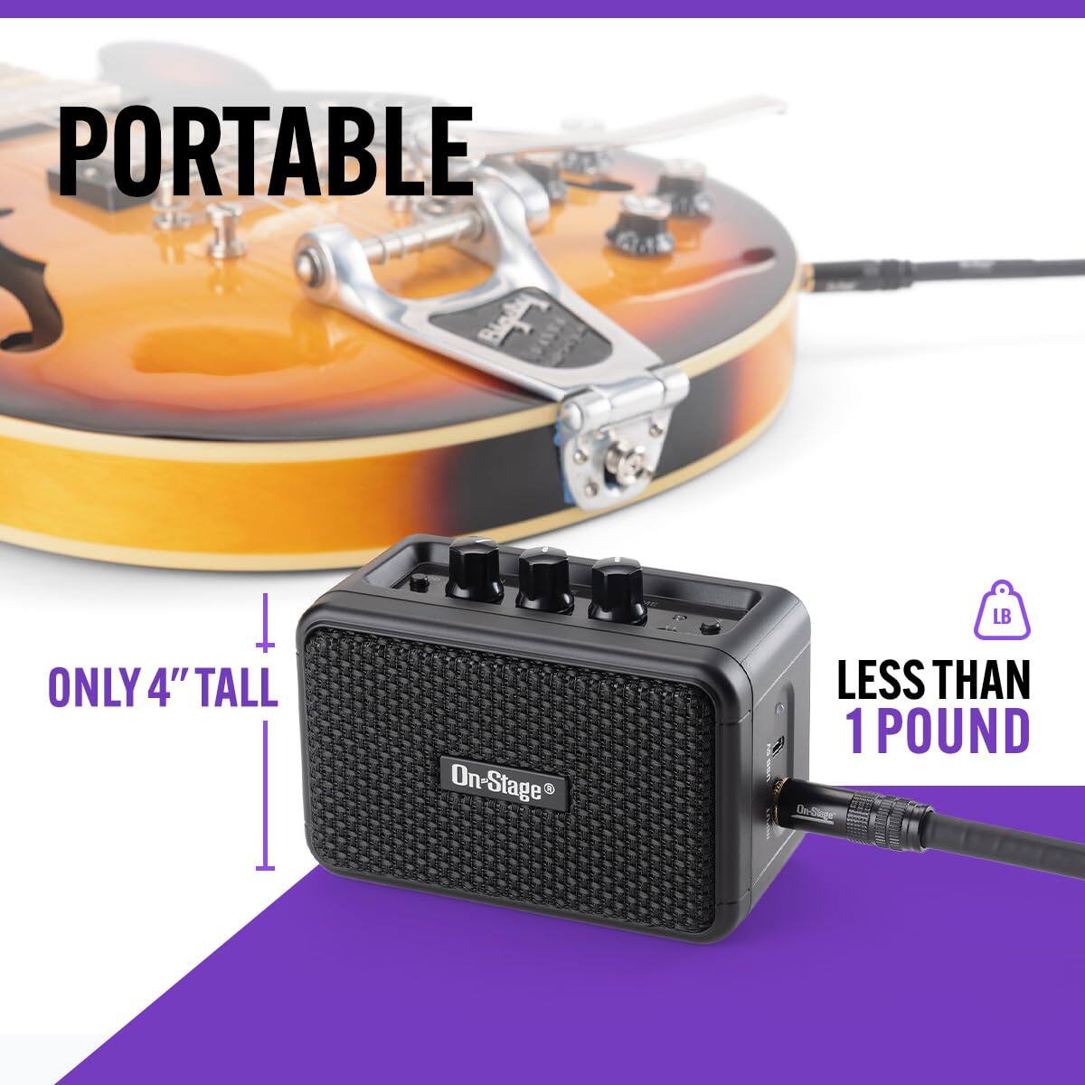 PORTABLE  
ONLY 4" TALL  
LESS THAN 1 POUND