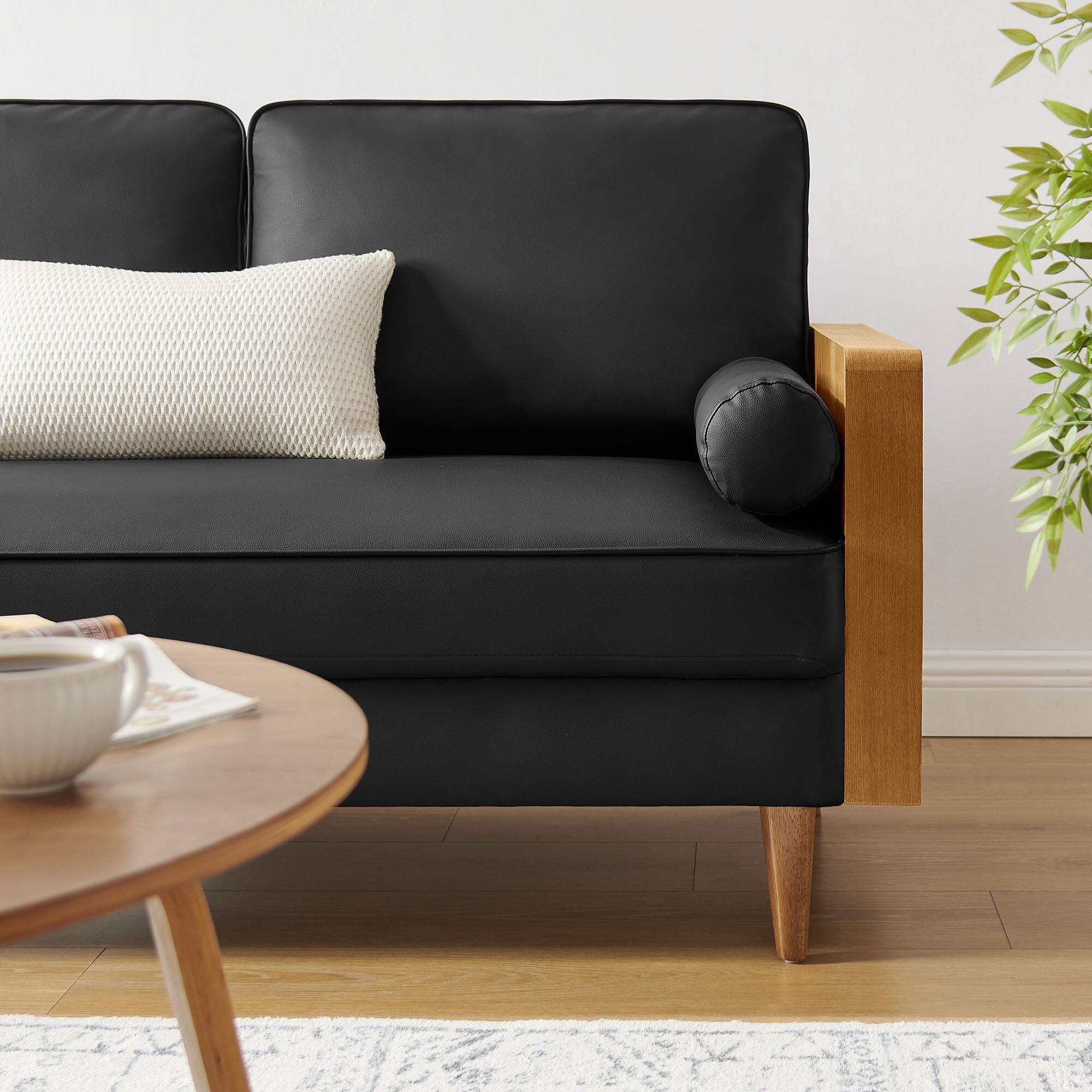 Alt View 1. Modway - Kellan Loveseat - Walnut Black.