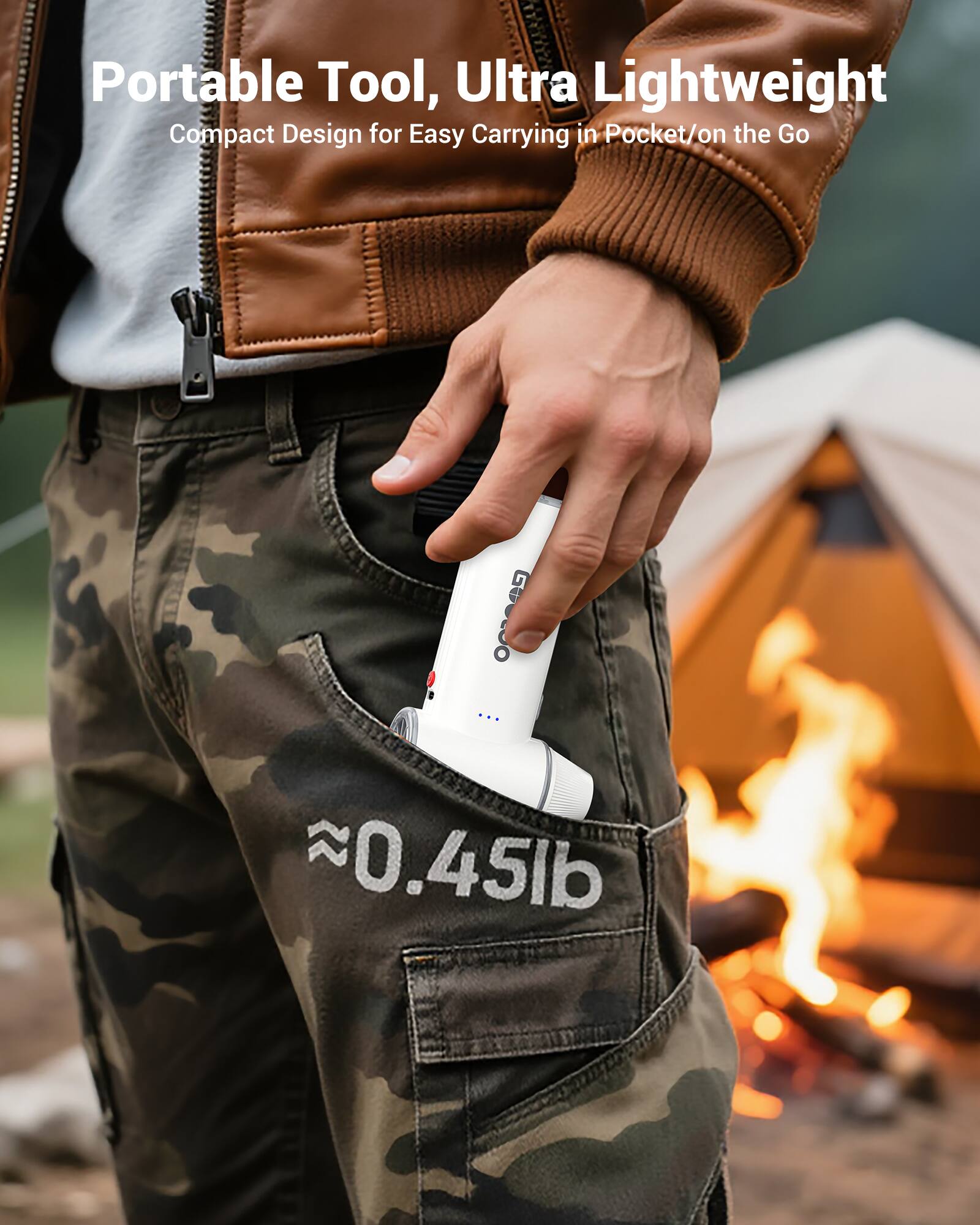 Portable Tool, Ultra Lightweight  
Compact Design for Easy Carrying in Pocket/on the Go  
≈0.45lb