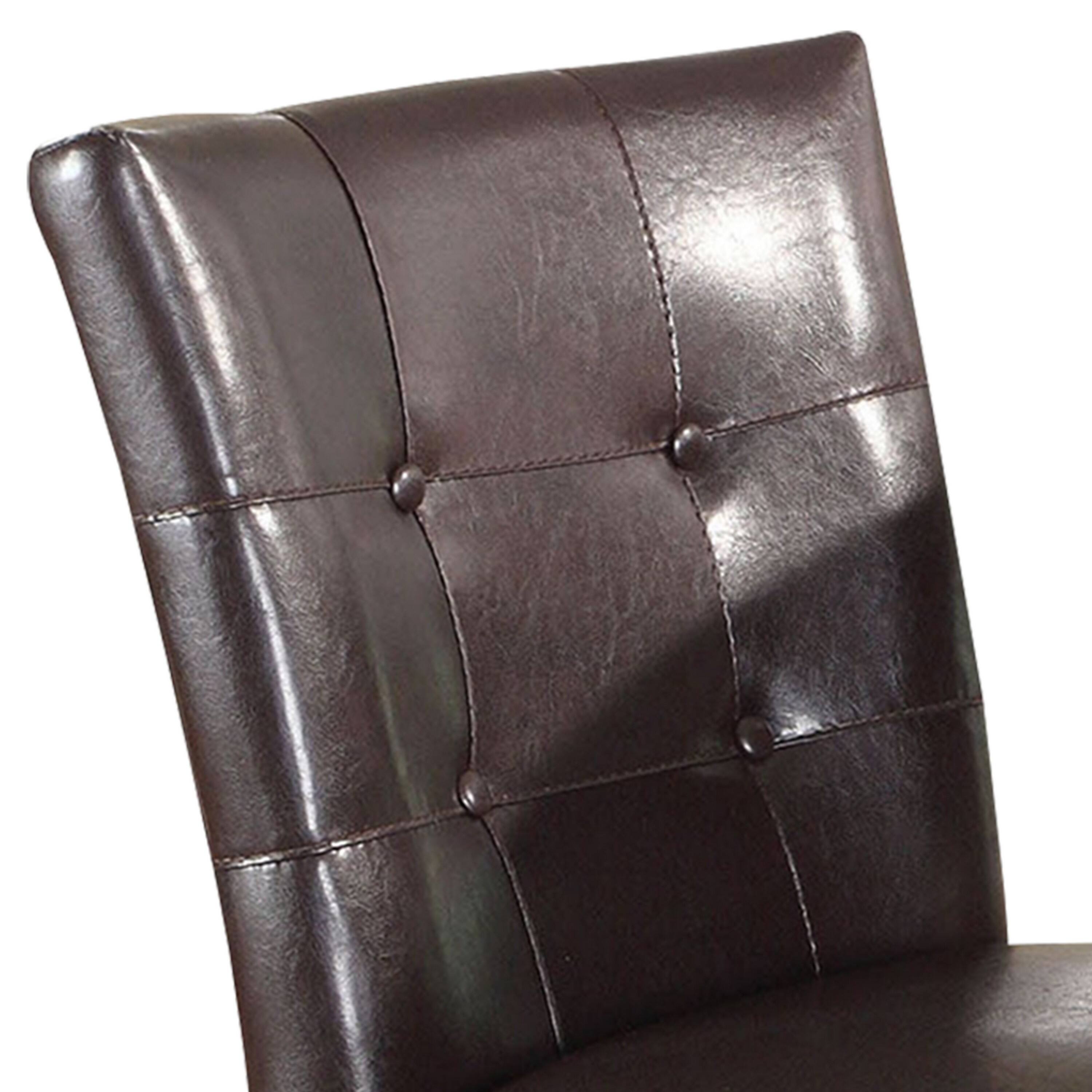 Angle. Manhattan Lane - Leather Upholstered Wooden Counter Height ChairViet Nam, Set Of 2 - Brown.