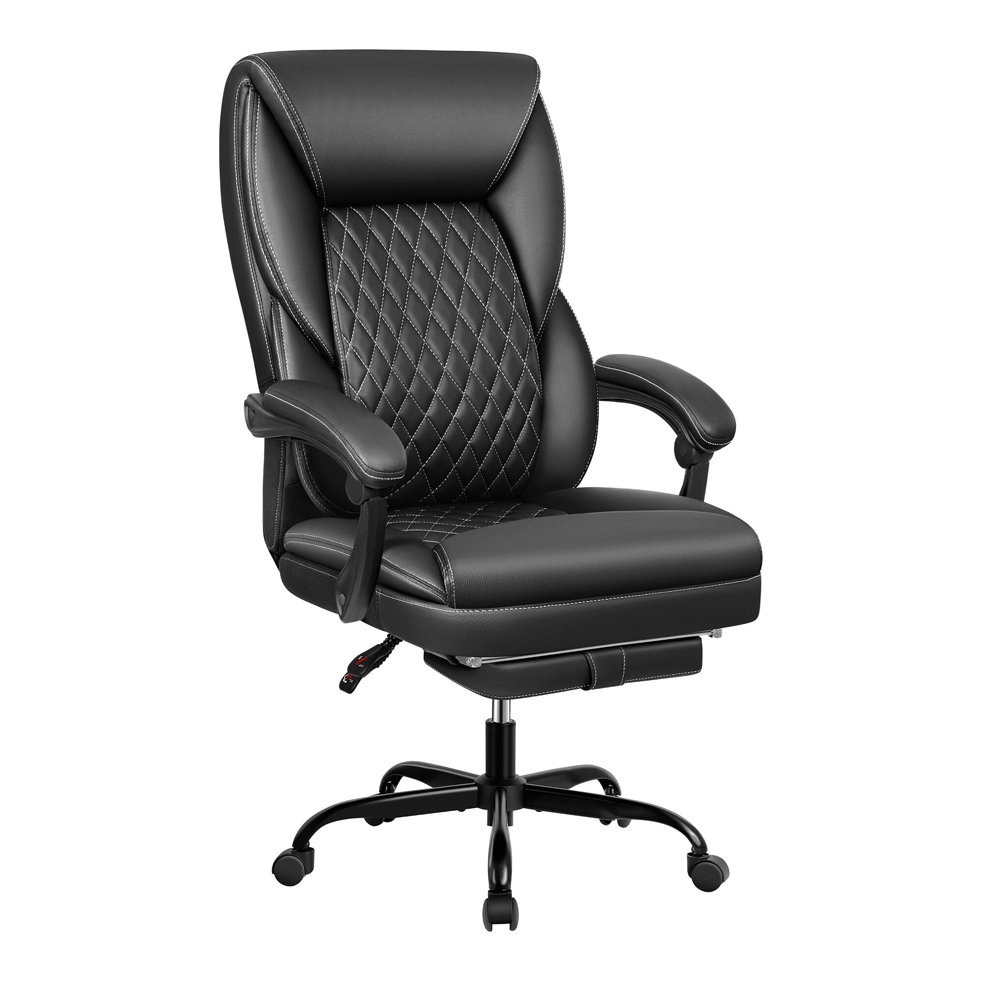 Alt View 5. KERDOM - High Back Executive Office Chair with Footrest, PU Leather Chair with Lumbar Support, Tilt Home Office Desk Chair - Black.