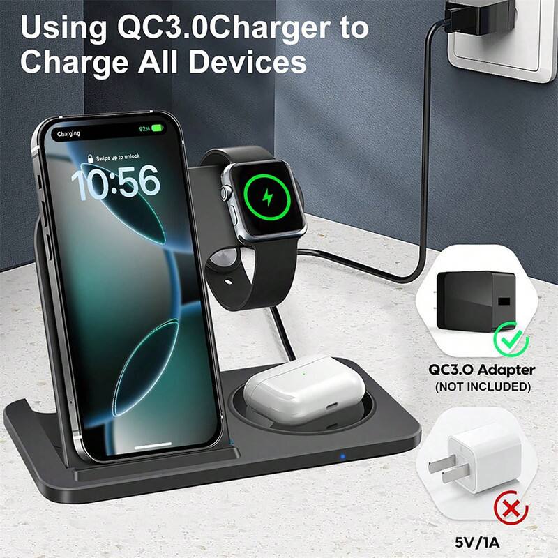 Using QC3.0 Charger to Charge All Devices

Charging 92%  
Swipe up to unlock 10:56

QC3.0 Adapter (NOT INCLUDED)  
5V/1A