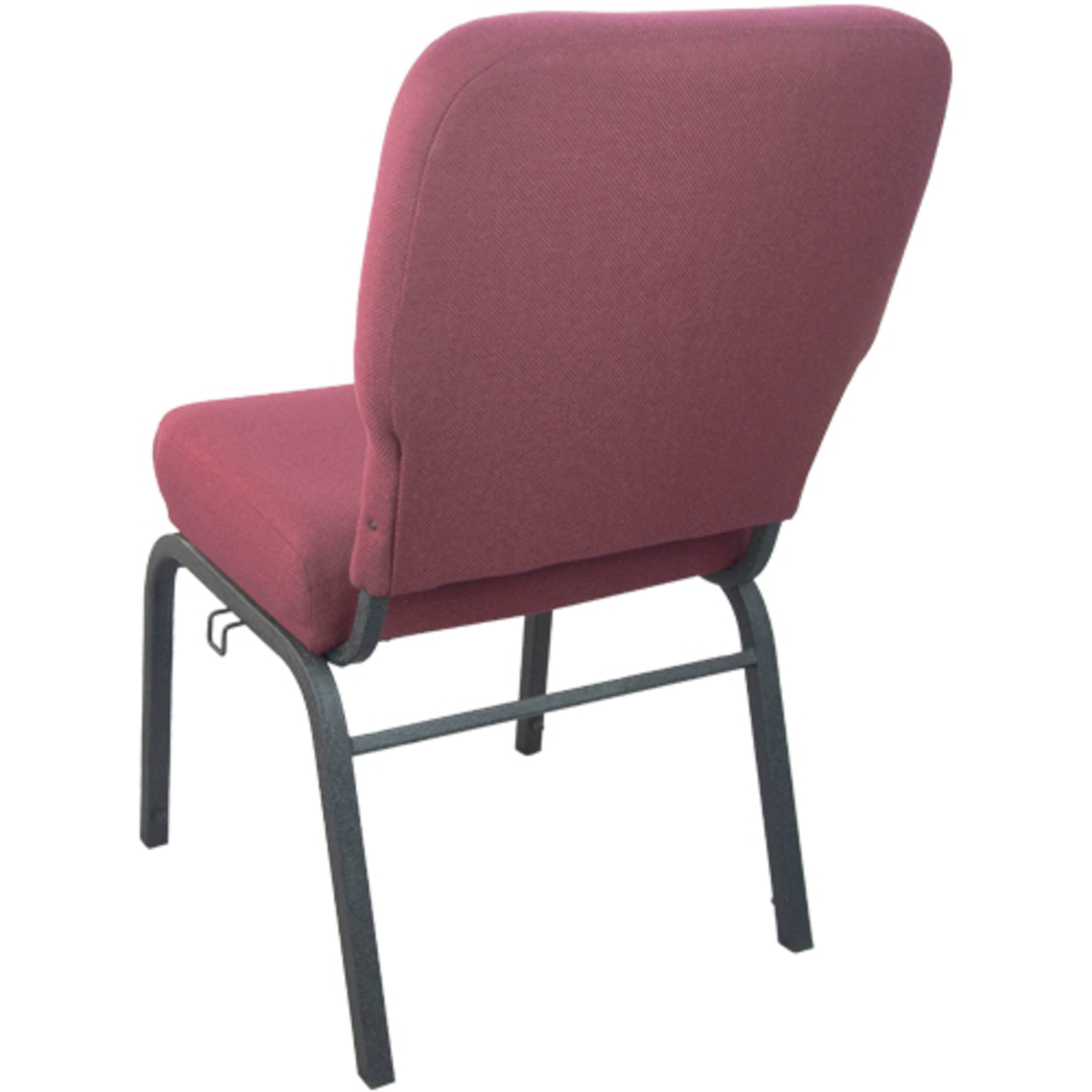 Alt View 1. Emma + Oliver - Signature Elite Church Chair - 20 in. Wide - Maroon Fabric/Black Frame.