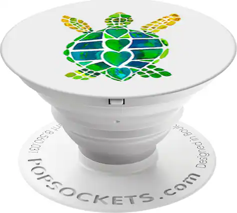 Front. PopSockets - Finger Grip/Kickstand for Mobile Phones - Turtle Love.