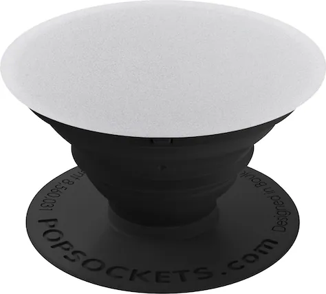 Front. PopSockets - Finger Grip/Kickstand for Mobile Phones - Silver Aluminum.