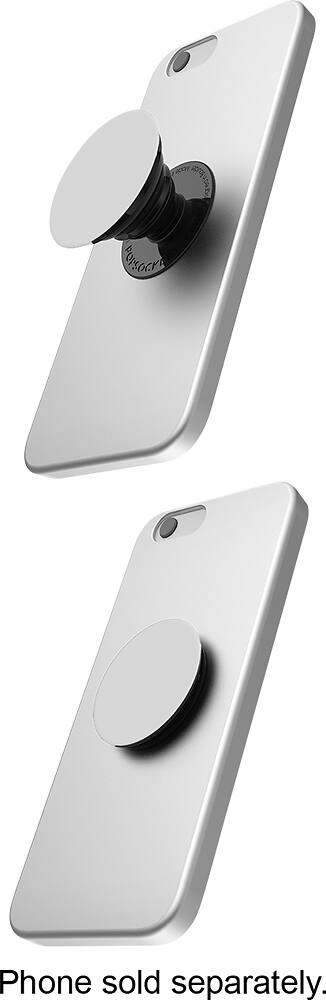 Alt View 12. PopSockets - Finger Grip/Kickstand for Mobile Phones - Silver Aluminum.