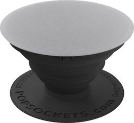 PopSockets - Finger Grip/Kickstand for Mobile Phones - Grey Aluminum