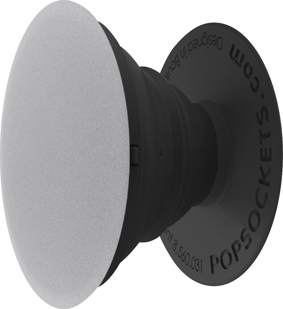 Alt View 11. PopSockets - Finger Grip/Kickstand for Mobile Phones - Grey Aluminum.