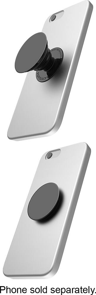 Alt View 12. PopSockets - Finger Grip/Kickstand for Mobile Phones - Grey Aluminum.