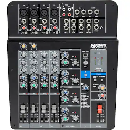 Front. Samson - MixPad 12-Input Analog Stereo Mixer - Black.