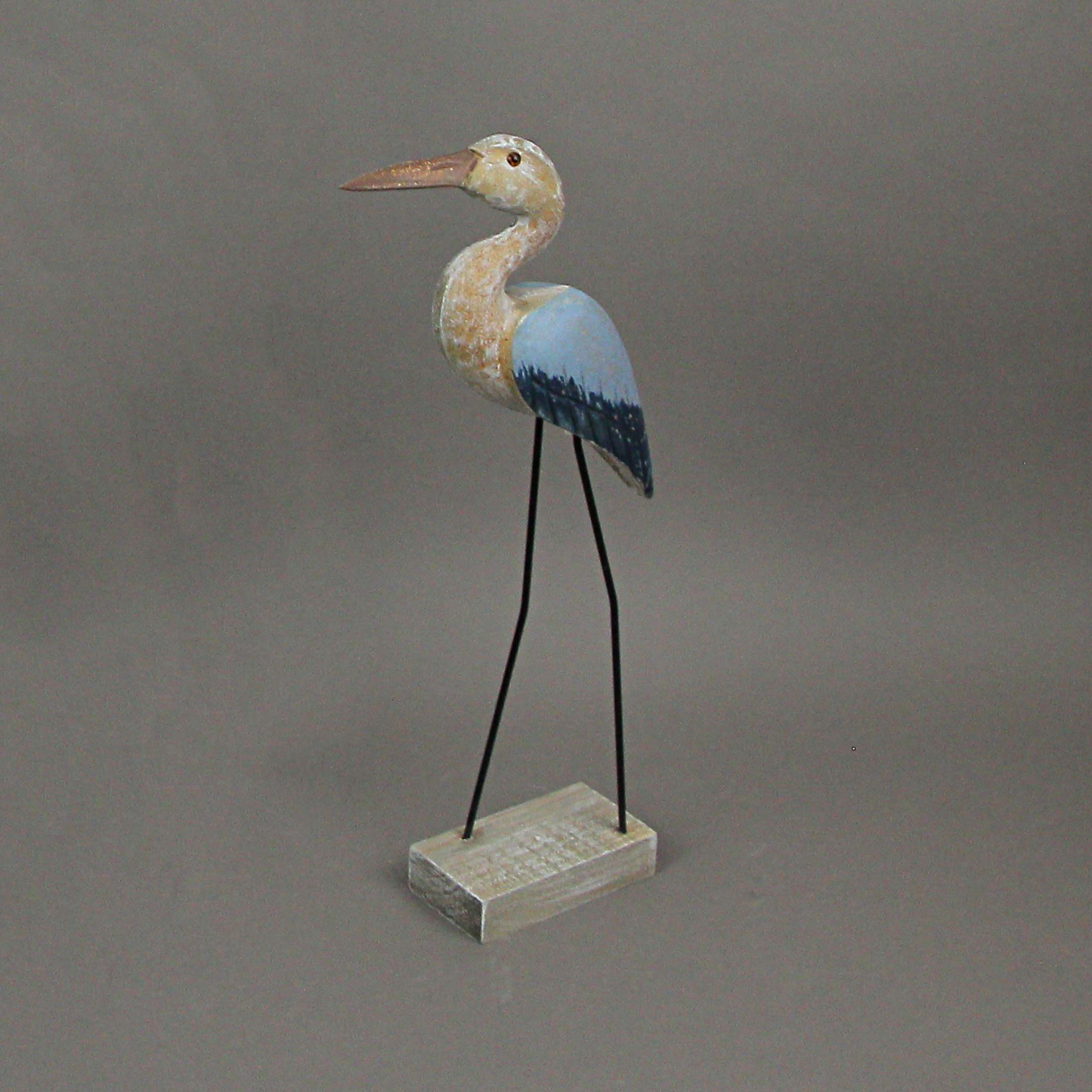 Alt View 3. J.D. Yeatts - 16 Inch Hand Carved Wood Blue Heron Bird Statue Home Coastal Decor Sculpture Art - Blue.