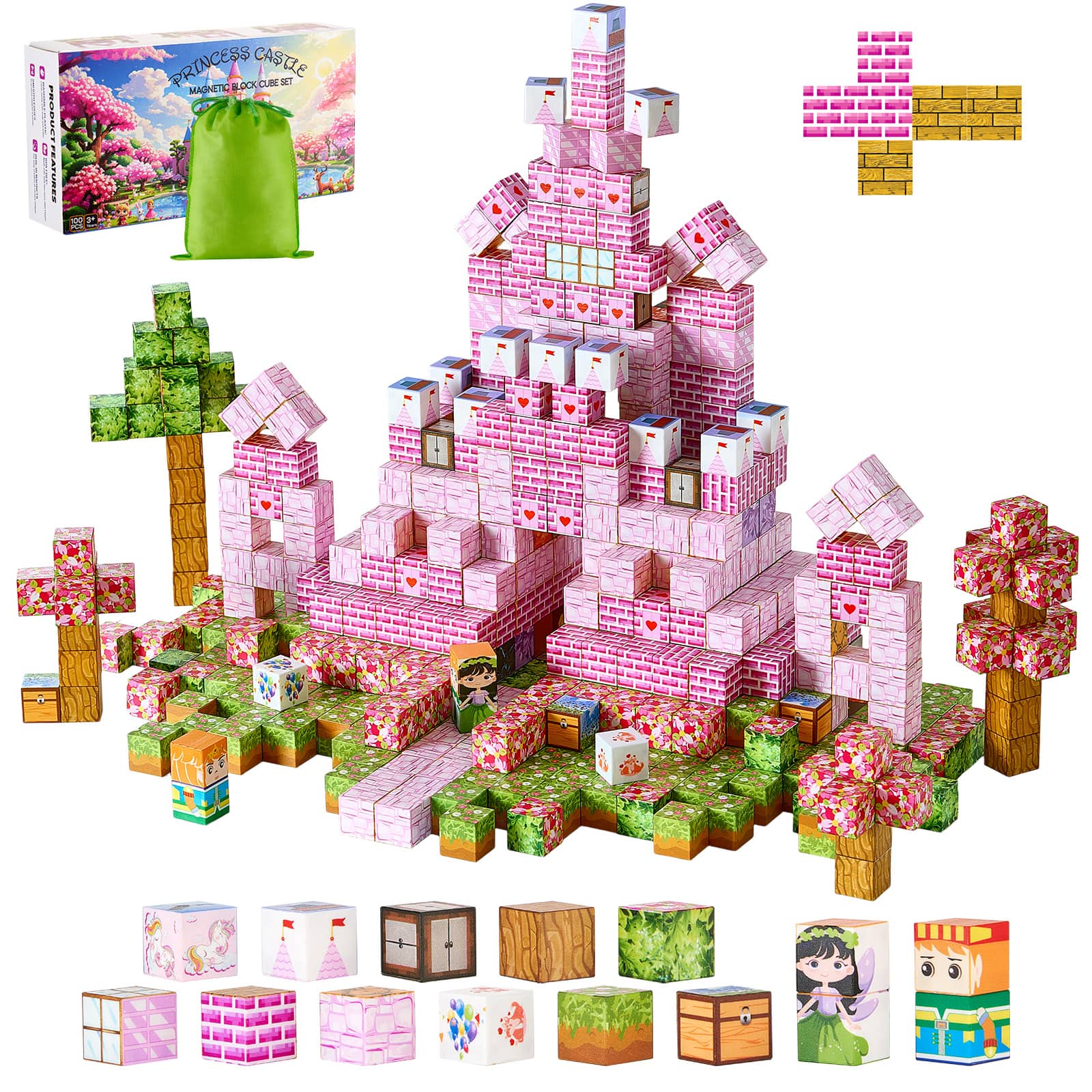 The text on the image is "PRINCESS CASTLE MAGNETIC BLOCK SET".
