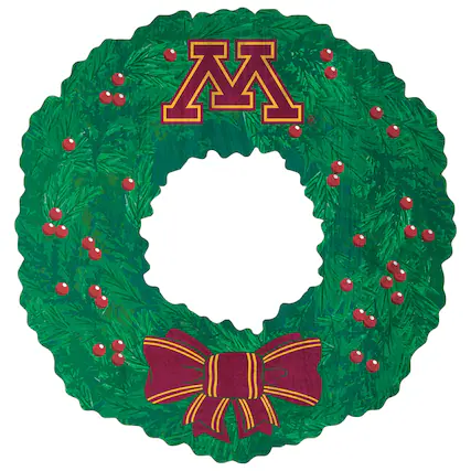 Front. Fan Creations - Minnesota Golden Gophers 16'' Team Wreath Sign - Green.