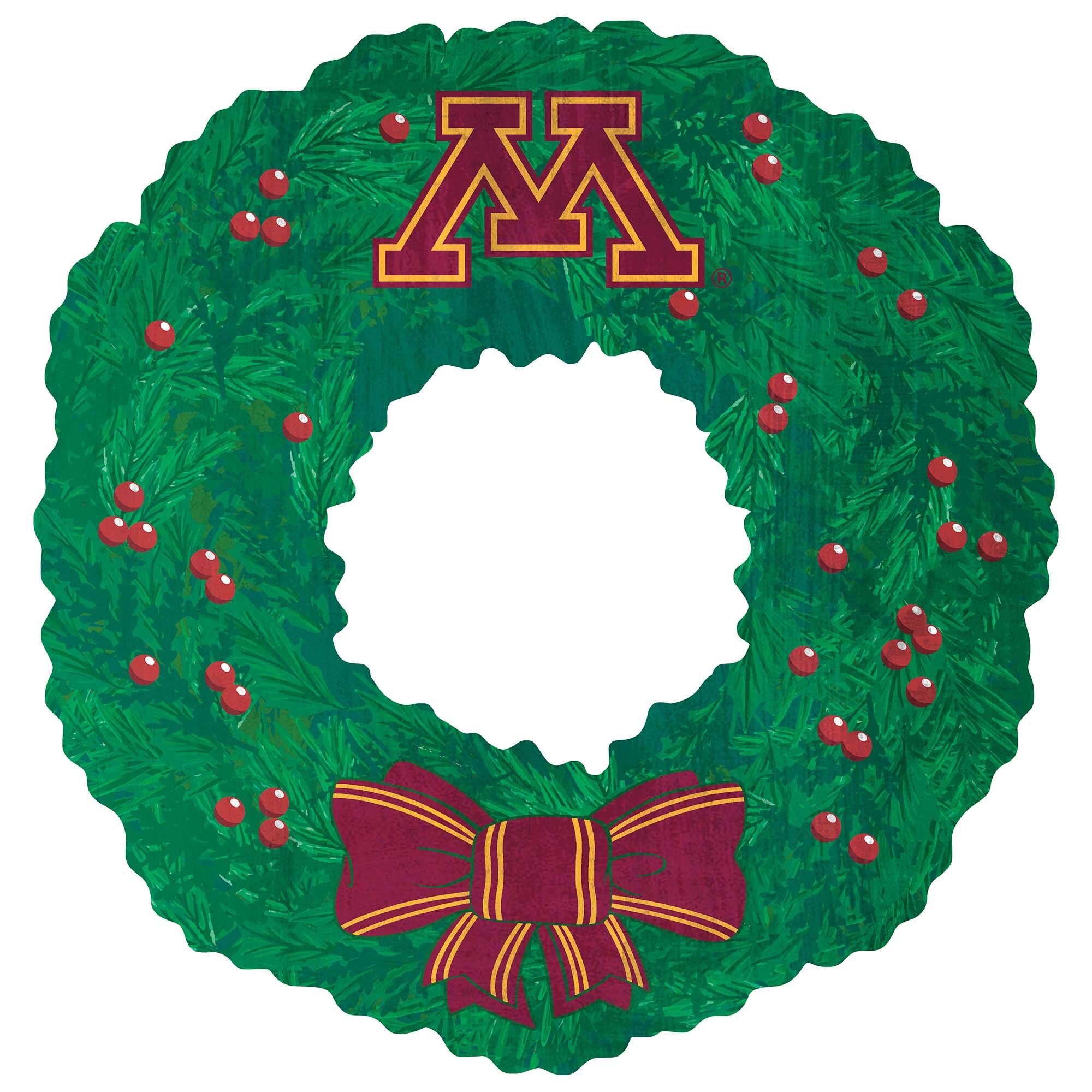 Front. Fan Creations - Minnesota Golden Gophers 16'' Team Wreath Sign - Green.