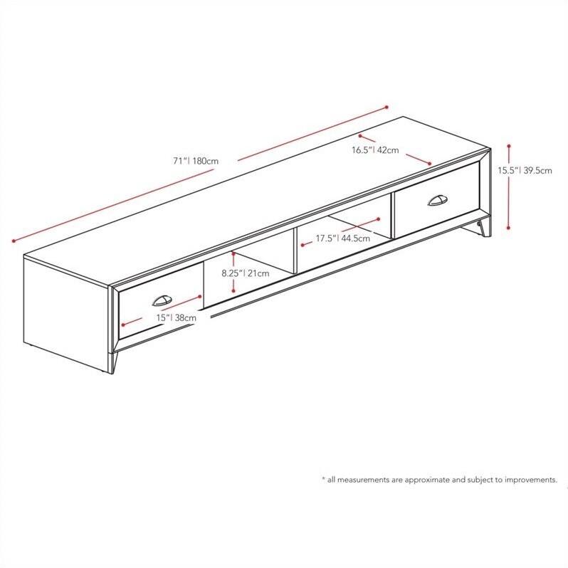 Alt View 13. CorLiving - Lakewood Extra Wide TV Stand, for TVs up to 85" - Wenge.