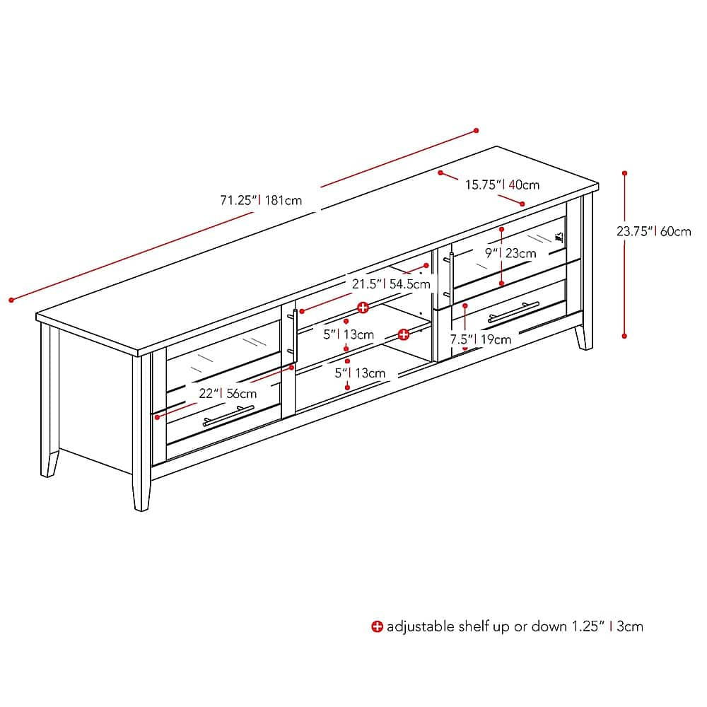 CorLiving Jackson Extra Wide TV Stand, for TVs up to 85