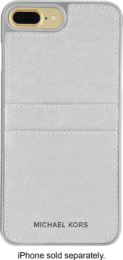 fossiel accessoires Edele Best Buy: Michael Kors Saffiano Pocket Case for Apple® iPhone 7 Plus Silver  48402BBR
