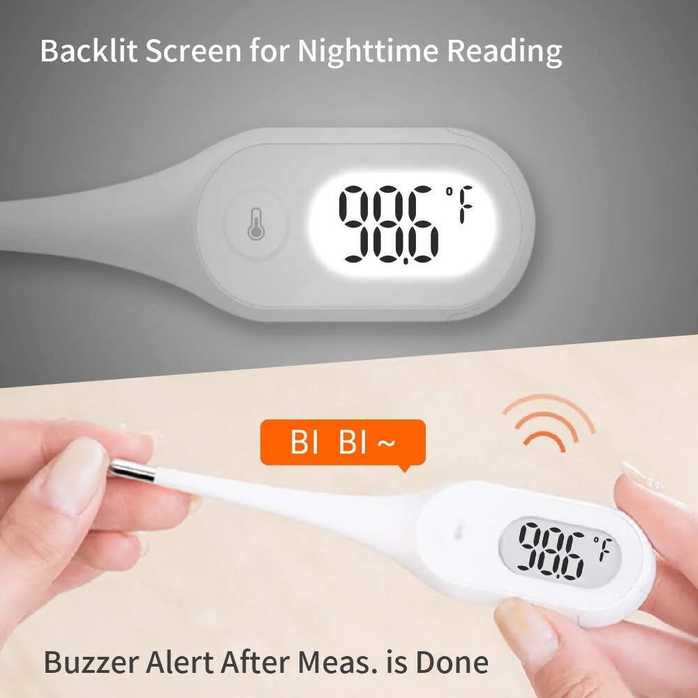 Backlit Screen for Nighttime Reading

98.6°F

BI BI ~

Buzzer Alert After Meas. is Done