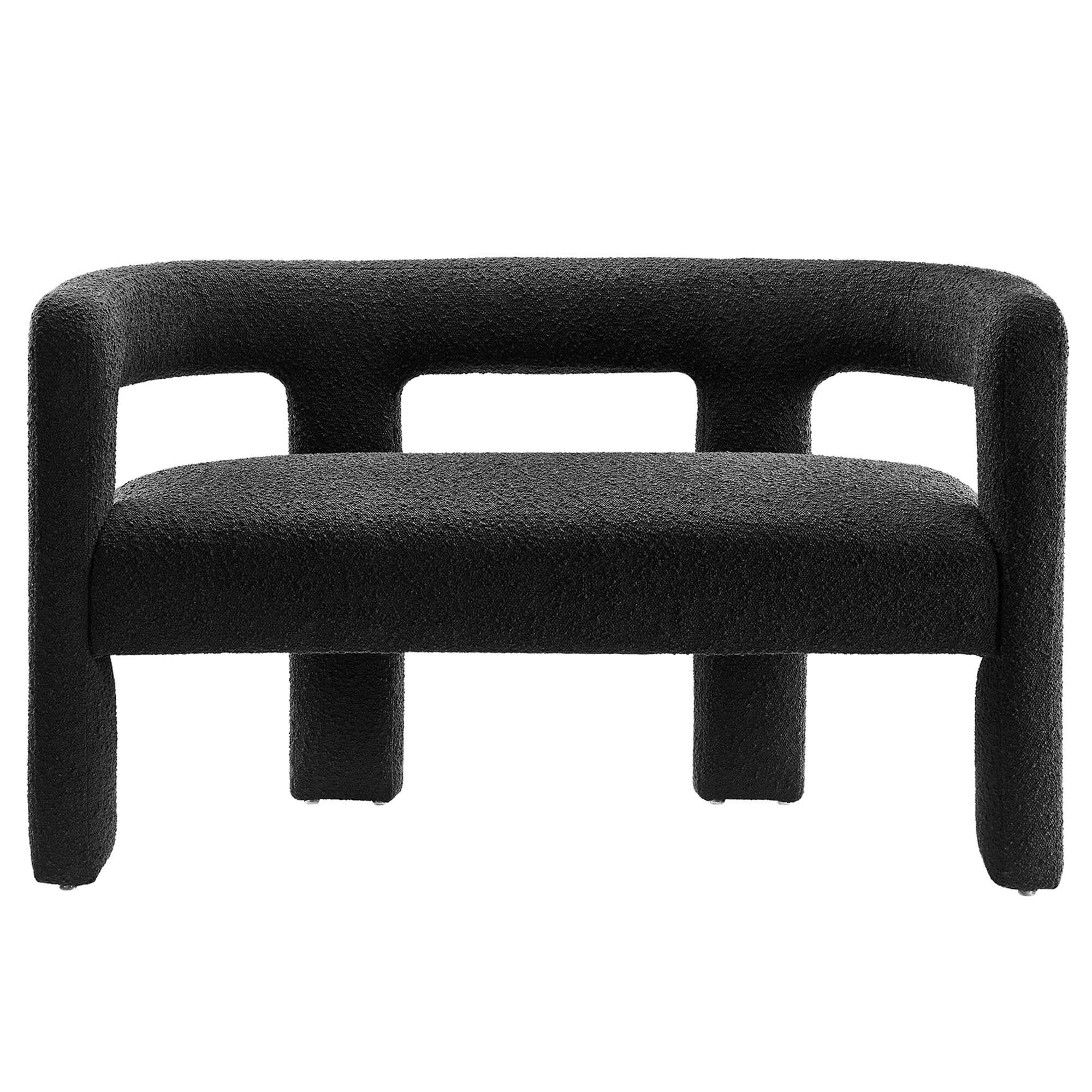 Alt View 4. Modway - Kayla Boucle Upholstered Loveseat by Modway - Black.