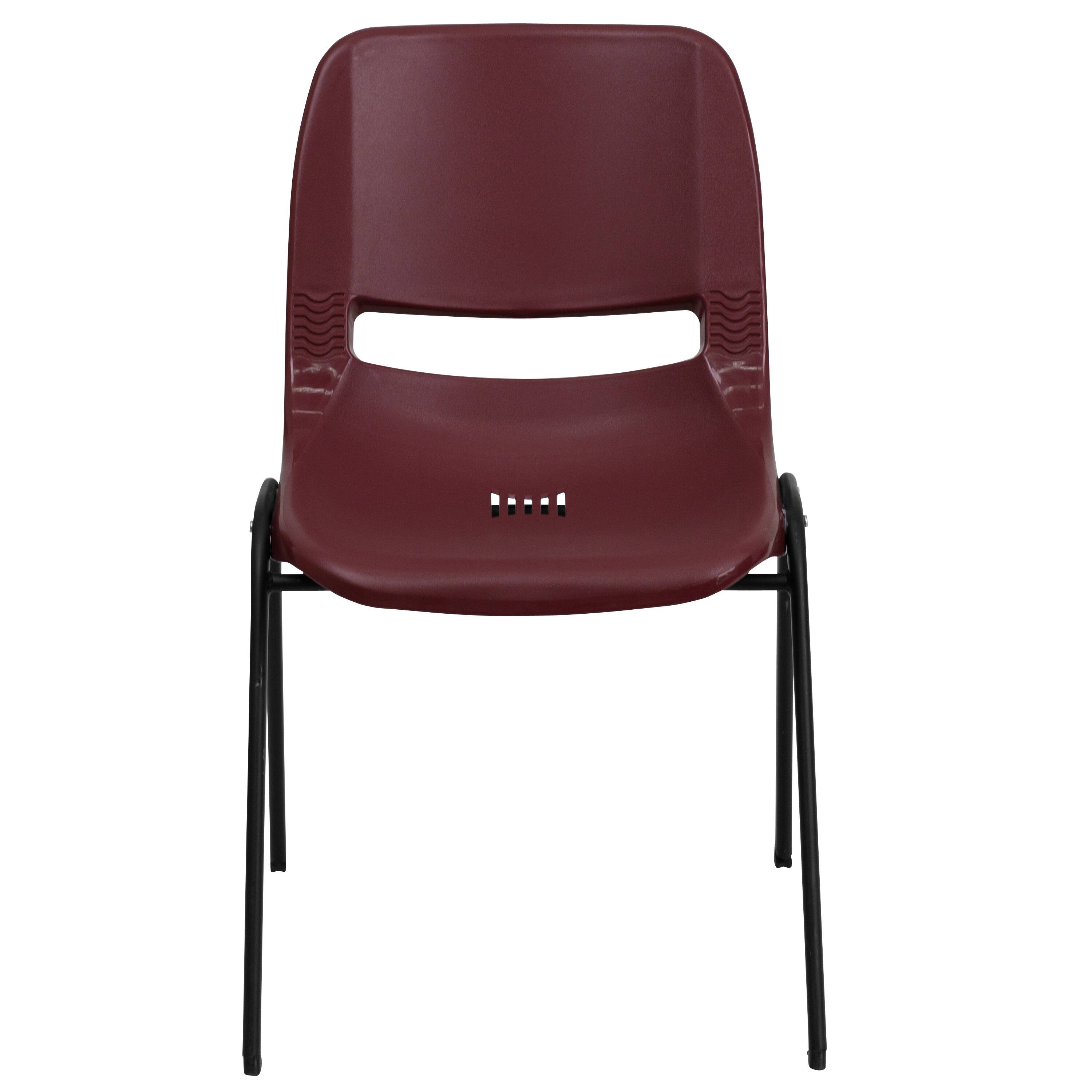 Alt View 7. Emma + Oliver - Ergonomic Shell Student Stack Chair - Classroom Chair / Office Guest Chair - Burgundy.