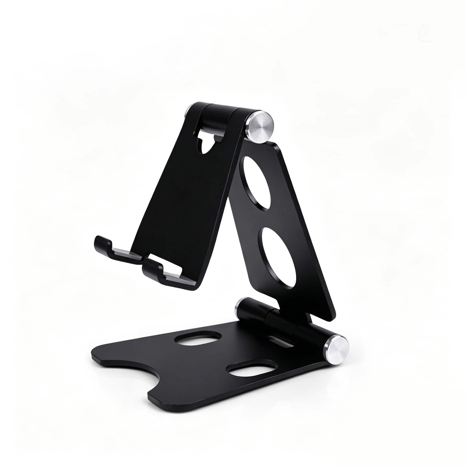 UUCOVER - Universal Adjustable Cell Phone Stand and Tablet Desk Mount Holder Aluminum Stand Anti-slip Foldable Bracket Kickstand - Black