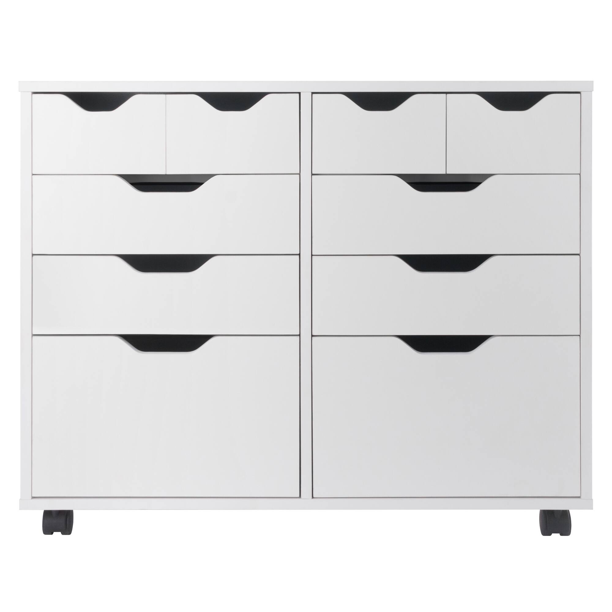 Alt View 3. Winsome Wood - Halifax Bins & Drawers Multi-Storage Wide Mobile Cabinet - White.