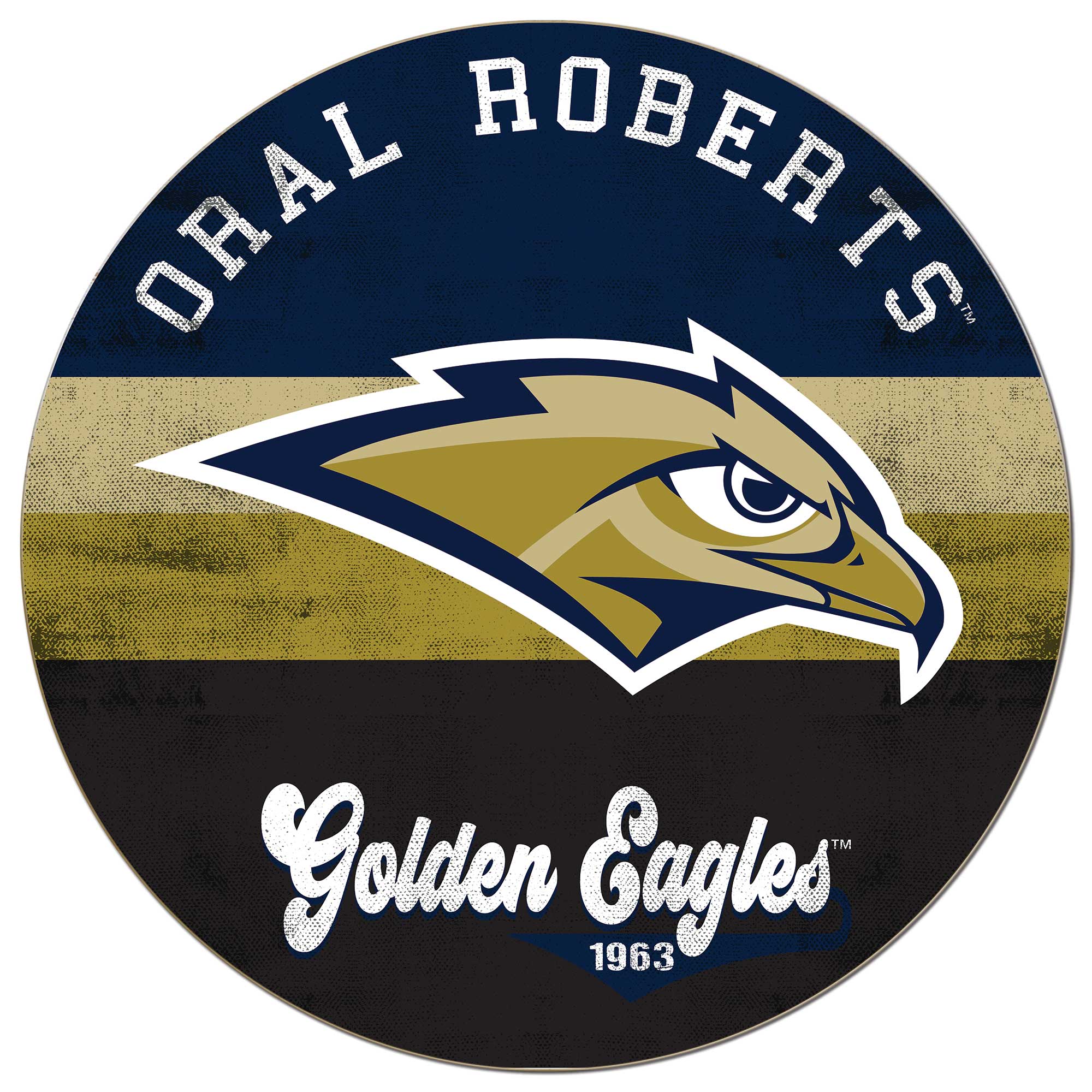 Jardine - Oral Roberts Golden Eagles 20'' x 20'' Retro Logo Circle Sign - Navy