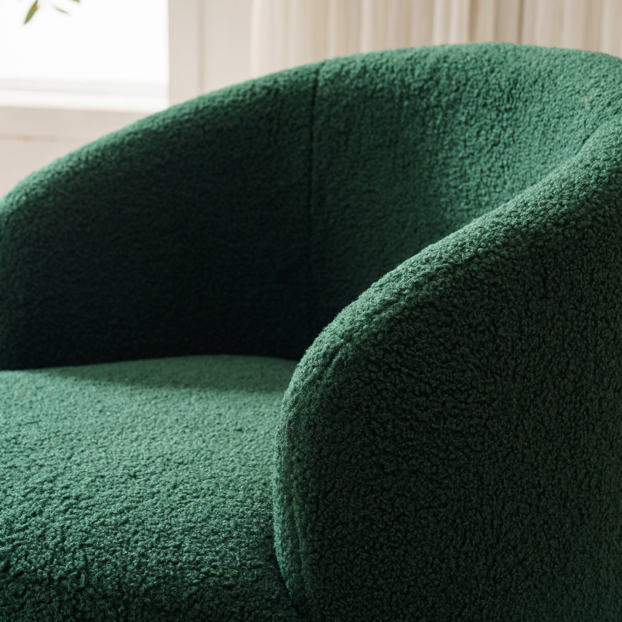 Alt View 6. GOODSILO - Plush Swivel Accent Armchair with Ergonomic Design and 360-Degree Rotation for Modern Interiors - Green.