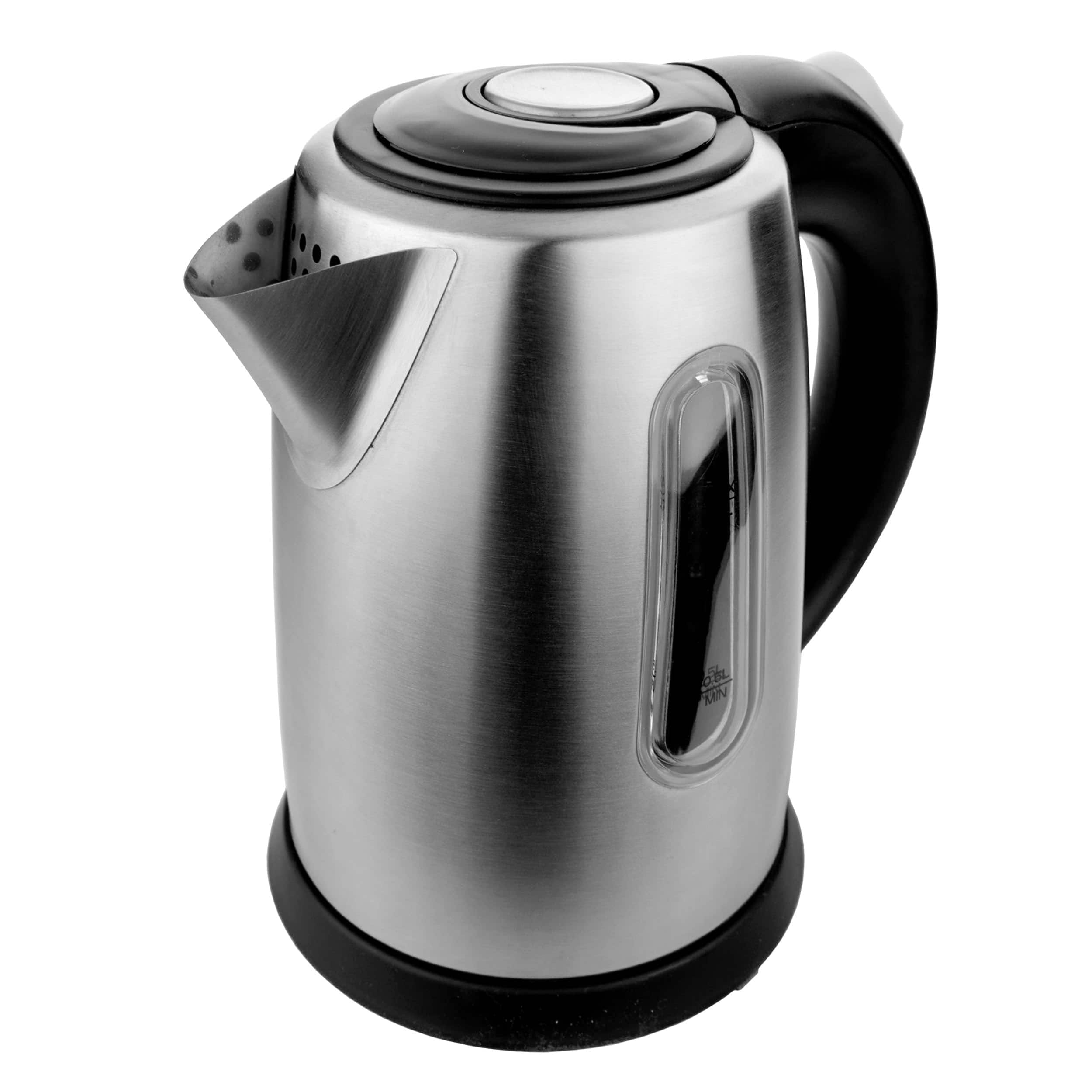 Brentwood - 1 Liter Stainless Steel Cordless Electric Kettle - Silver