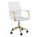 Front. Martha Stewart - Taytum Faux Leather Office Chair - White Faux Leather/Polished Brass.