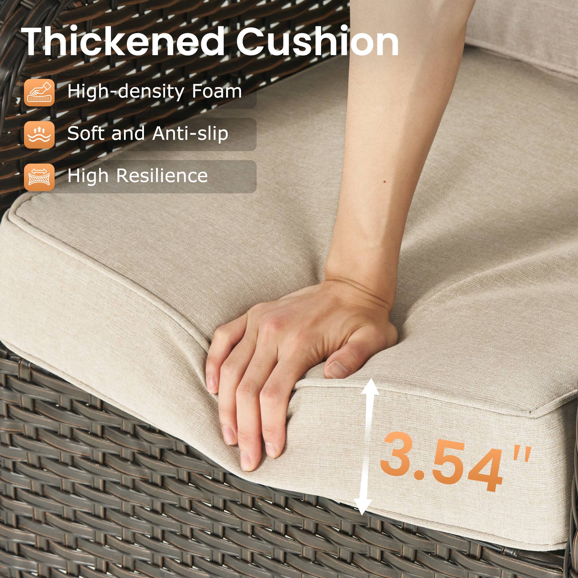 Thickened Cushion

- High-density Foam
- Soft and Anti-slip
- High Resilience

3.54"