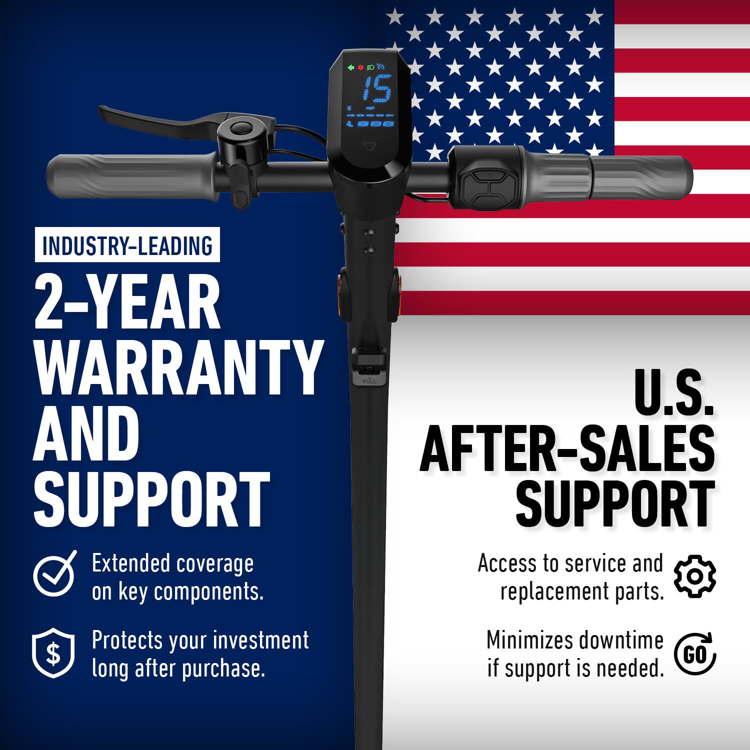 INDUSTRY-LEADING 2-YEAR WARRANTY AND SUPPORT

Extended coverage on key components.
Protects your investment long after purchase.

U.S. AFTER-SALES SUPPORT

Access to service and replacement parts.
Minimizes downtime if support is needed.