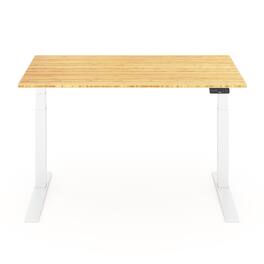 FlexiSpot - E7Pro 55''W Electric Adjustable Standing Desk, /White - Bamboo