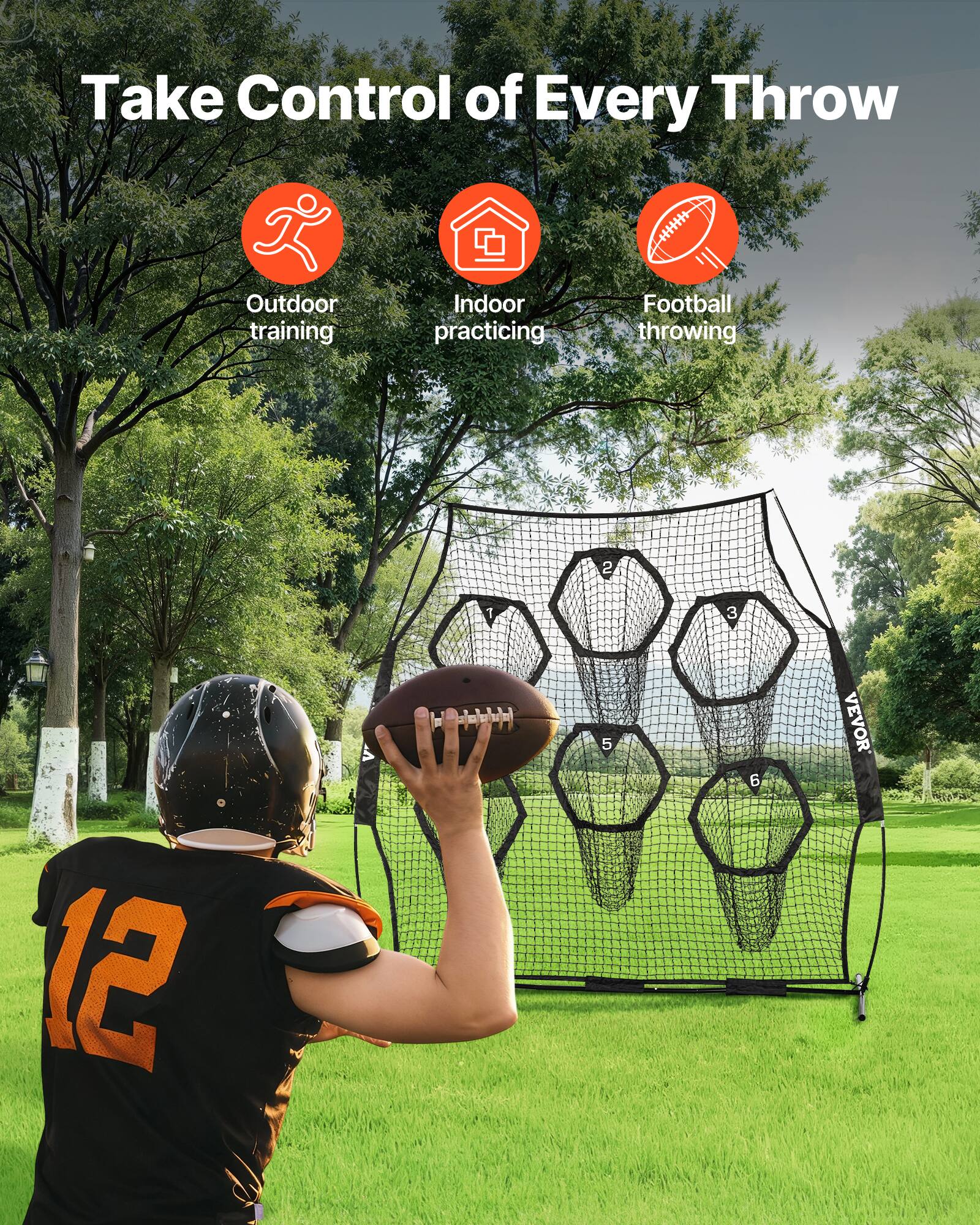 Take Control of Every Throw

- Outdoor training
- Indoor practicing
- Football throwing

2 V 1 3 12 5 6 VEVOR