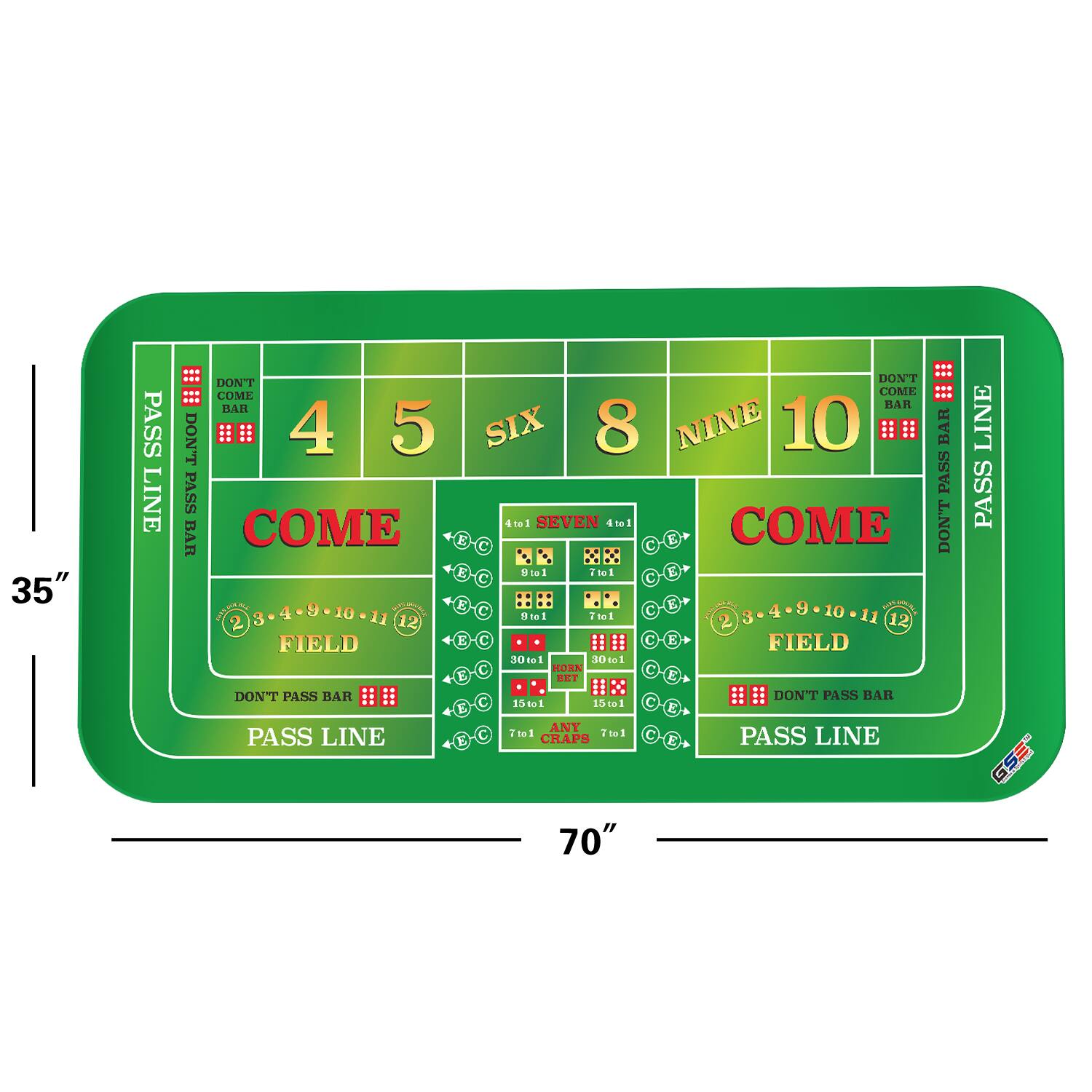 PASS LINE
DON'T COME BAR
DON'T PASS BAR
4 5
PASS BAR
COME
3.4.9.10.11
4 9 10
A
2 3 11 12
FIELD
DON'T PASS BAR
PASS LINE
DON'T COME BAR
SIX
8
NINE
10
BAR
PASS
4l01
SEVEN
d51
COME
DON'T
2
T. E
ie: 1 w1 1. A E E
9
C
3.49.10.11
10 A
le1 - 2 w1 1 3 2 12
E I N E
FIELD
30 el
30 .E F
101N E
SET E
DON'T PASS BAR
C
15401
15 l
C
E
E
ANY
C
Zle1
Til C
PASS LINE
E
CRAPS
E
70"
LINE
PASS
ESS